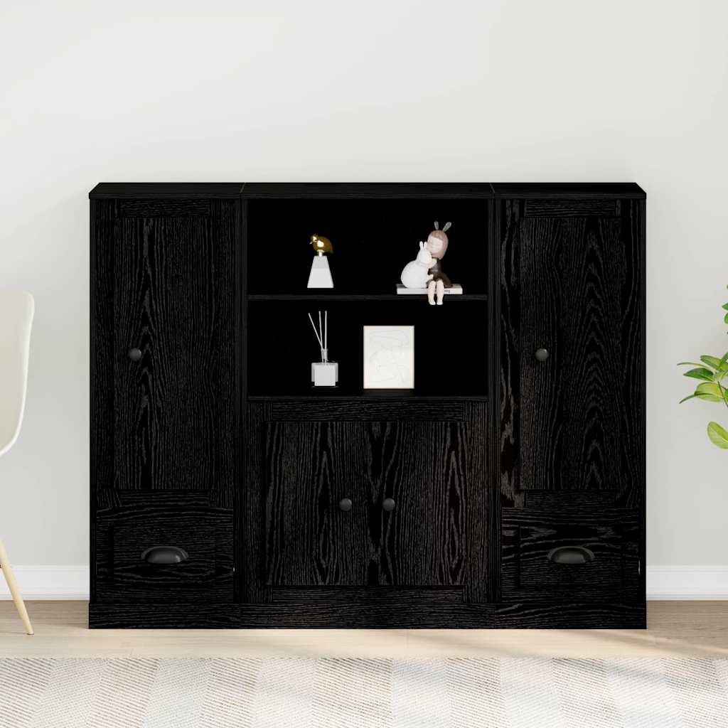 Highboard Schwarze Eiche 132x35,5x103,5 cm Ingenieurholz
